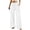 White, variant on Women‘s Crinkle Gauze Wide Leg Pants Drawstring Elastic Waist with Pockets Casual White M