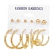 thumbnail image 2 of HomeKingdee 6 Pcs Geometric Round Alloy Earring Set - Gold Color​ Color Fashion Earrings for Wedding Party Gift Occasions, 2 of 6