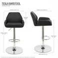 thumbnail image 6 of Modern Home Tesla "Leather" Contemporary Adjustable Height Counter/Bar Stool (Espresso), 6 of 6