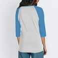 thumbnail image 4 of Womens Baseball Tee 3/4 Sleeve Fashion Crewneck Tops Color Block Blouse Casual Raglan Shirt, 4 of 4