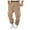 a-Khaki2677, variant on Mens Solid Color Cargo Jogger Pants Elastic Waist Drawstring Multiple Pockets Small Leather Label Patch Casual Trousers For Street Daily Wear Versatile Bottoms