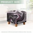 thumbnail image 3 of Jiueut Black White Marble Print Footstool Slipcover, Stretch Square Stool Furniture Protector Footstool Cover with Elastic Bottom Foot Rest Covers, 3 of 7