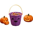 thumbnail image 5 of Halloween Handheld Pumpkin Candy Bucket for Trick or Treat Green 1pc, 5 of 8