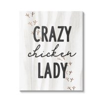 Stupell Industries Crazy Chicken Lady Country Rustic Farm Design Graphic Art Gallery Wrapped Canvas Print Wall Art, Design by Daphne Polselli
