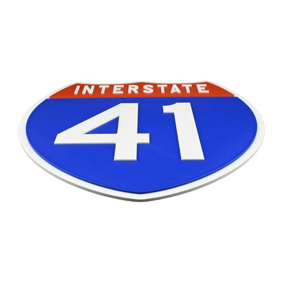 Interstate 41 Road Sign Replica, number Personalized Travel Decor, 8.5" x 8.5"