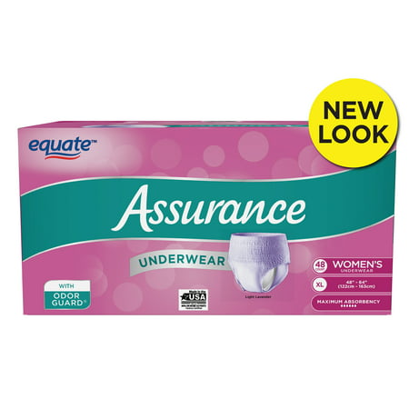 Assurance Incontinence Underwear, Women's, Size XL, 48 Ct - Walmart.com