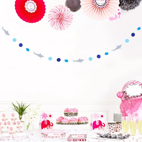 Raindrops Shark Cartoon Banner for Birthday Party Decoration Felt 70 Characters