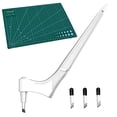 thumbnail image 1 of Rotary Stainless Steel Craft Cutter with 360° Rotation, Plastic Handle - Includes 3 Precision Blades (15°/30°/45°) and Engraving Board, Multiple Colors Available (Blue/Black/White/Orange) for Model, 1 of 6