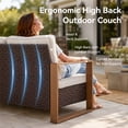thumbnail image 3 of Unnifurnzi Outdoor Wicker Couch-3 Seater High Back Patio Couch Patio Sofa for Deck Porch Garden Balcony Poolside-Brown/Beige, 3 of 7