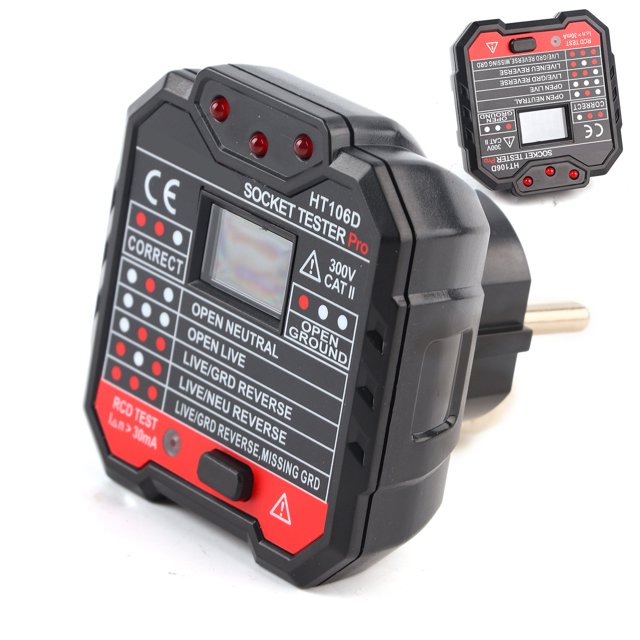 Probador De Zócalo De La Red Con Pantalla Digital, Detector De Verificadores De Fallas Para La Prueba De Mantenimiento De Energía, Prueba De Enchufe De Oficina, Prueba De