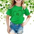 thumbnail image 2 of Baby Girl Shirts Crew Neck Short Sleeve T Shirt Top St Patricks Day Shirt Kids Everyday Funny Tees T-Shirt Boys & Girls Shirts Green,3-4 Years, 2 of 4