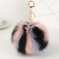 thumbnail image 2 of Colorful Faux Fur Pompom Pendant Keychain Key Ring Women Car Handbag Ornament, 2 of 8