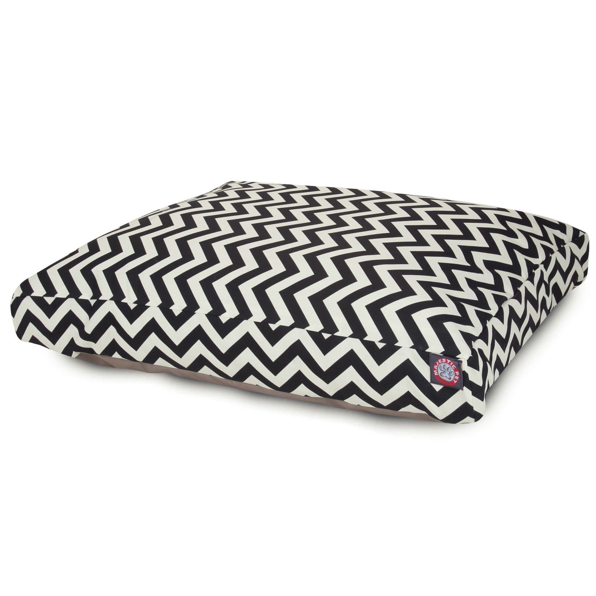 Majestic Pet | Chevron Shredded Memory Foam Rectangle Pet Bed For Dogs, Removable Cover, Black, Large