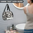 thumbnail image 4 of ZIATUBLE Cow Print Paper Towel Dispenser Foldable Hanging Tissue Paper Holder Washable Roll Paper Towel Storage Case with Smooth Zipper Paper Towel Bag Storage Case Camping, 4 of 7