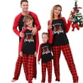 thumbnail image 2 of Argulvti Christmas Pajamas for Family, Long Sleeve Tree Print Tops + Plaid Pants Set Sleepwear, 2 of 6