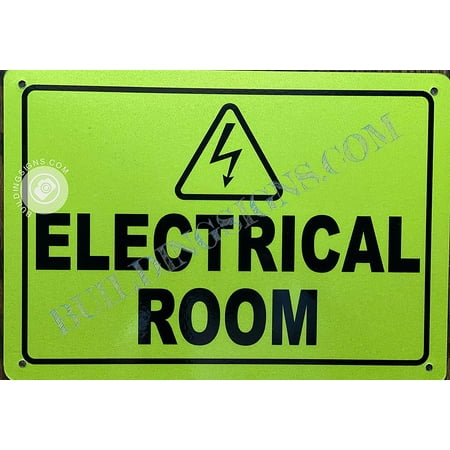 

Electrical Room Sign (Reflective Aluminium Yellow Background 7X10 inch) (ref-2201)