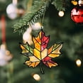 thumbnail image 4 of Small Maple Leaf Acrylic Sun Catcher 8cm, Painted Glass Fall Hanging Decor for Window Balcony, Autumn Pendant for Thanksgiving Courtyard Wall Home Decor, 4 of 5