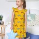 thumbnail image 4 of Fotbe Leopard Print Vestido de Dormir para Niñas de 3 a 10 Años, Mangas Cortas, Estilo Princesa, Pijama Camisón con Mangas Voladas-X-Large, 4 of 6