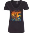 thumbnail image 3 of Inktastic Barcelona Cityscape Artwork Women's V-Neck T-Shirt, 3 of 5