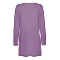 thumbnail image 6 of Baberdicy Cardigan for Women, Womens Ladies Solid V Neck Cardigan Long Sleeve Coat Pockets Outerwear Cardigan Sweaters for Women Purple 5Xl, 6 of 7