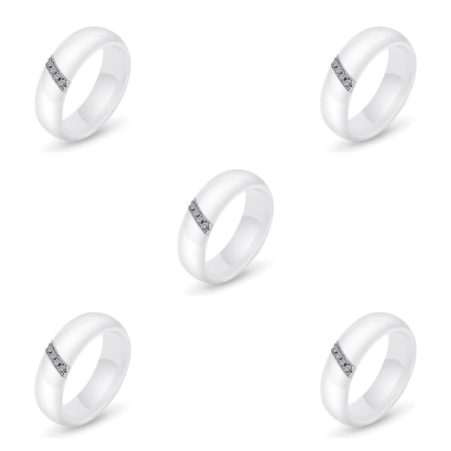 Minnieouse Anillo de circón Superficie lisa Cerámica Anillos de estilo simple Accesorio de moda Mujeres Pareja Joyería de compromiso de boda Type8 NO8