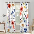 thumbnail image 2 of Floral Blackout Curtains Colorful Rural Wildlife Flowers Art Print Bedroom Window Curtains Modern Concise Fashion Window Drapes For Living Room Kitchen 42"W x 108"L (Pack of 2), 2 of 6