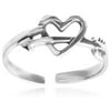 Sterling Silver Silver Heart and Arrow Toe Ring