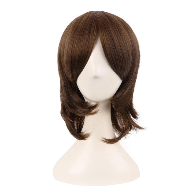 LinYooLi Perruque Cosplay en Fibre Synthétique 16 Pouces/40 cm (Blanc/bleu Azure)