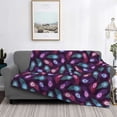 thumbnail image 2 of Honeii Peacock Feathers3 print throw blanket, crafted from cozy cotton flannel, offers versatile home decor as a bedding suitable for all seasons.-80"x60", 2 of 6