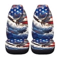 thumbnail image 4 of Jeiento Eagle Car Front Seat Covers 2 PCS American Flag Auto Seat Cover Protector Fit Most Cars,Sedan,SUV,Van Universal Interior Accessory Protector 4Th of July Decor, 4 of 7