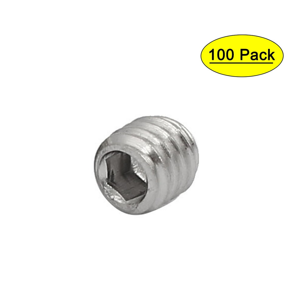 M3x3mm 316 Stainless Steel Hex Socket Cup Point Grub Set Screws 100pcs