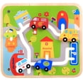 thumbnail image 2 of Wooden Learning Puzzle Teaching Scene Pairing Educational Urban Track Kids Toys, 2 of 6
