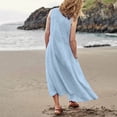 thumbnail image 5 of Cathalem Holiday Dresses for Women Plus Size Womens Summer Dresses Beach Casual Plus Size Sleeveless Loose Flowy Sundresses(Light Blue,XXL), 5 of 6