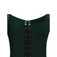 thumbnail image 6 of Gothic Vintage Lace Patchwork Women Dress Plus Size Goth Bandage Ladies Spaghetti Strap Dresses Dark Green XL, 6 of 8