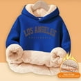 thumbnail image 5 of HUAXUN-Girls Sherpa Lined Hoodies Cute Graphic Hooded Sweatshirts Loose Comfy Long Sleeve Hoodie Winter Warm Fleece Pullover Tops with Pockets(Navy,13-14Years), 5 of 6