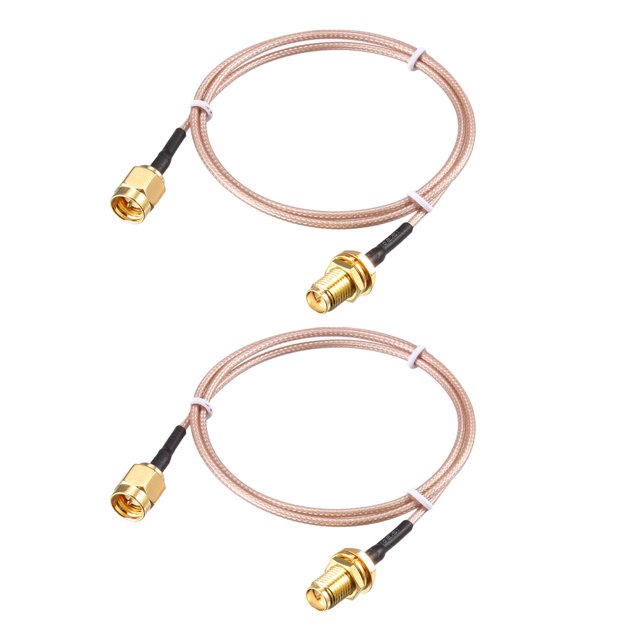 Cable coaxial de RF de baja pérdida RG-178 Macho SMA a Hembra RP-SMA 50cm 2uds Unique Bargains cables de audio coaxiales digitales