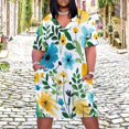 thumbnail image 2 of Bright Floral Summer Pattern Design Loose Pocket Dress Dresses Summer Summer Dresses for Women, 2 of 9
