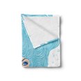 thumbnail image 2 of Zodiac Aquarius Soft Flannel Fleece Throw Blanket, Woman with Effects Tattoo Body Signs, Cozy Plush for Indoor and Outdoor Use, 70" x 90", Pale Peach Aqua Coral, by Ambesonne, 2 of 5