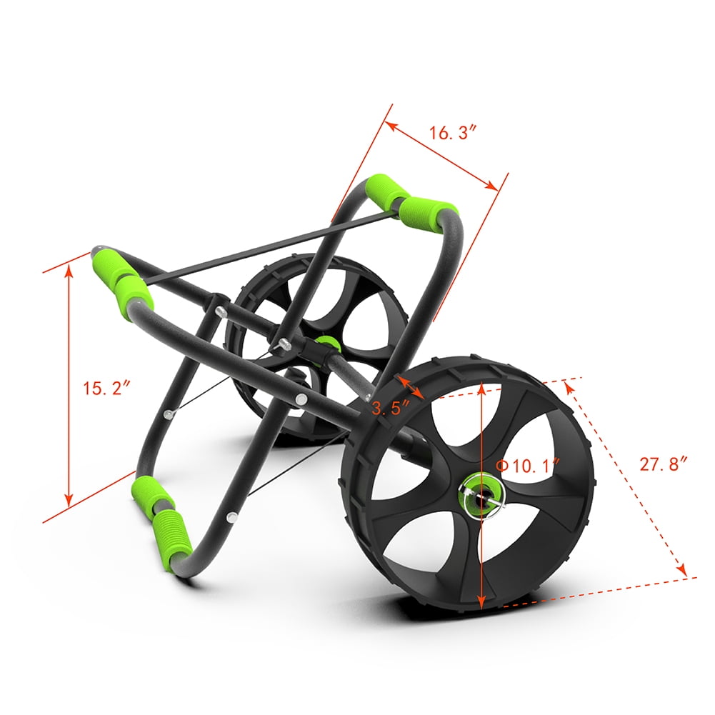 Kadyn Modern Kayak Cart, Kayak Carrier Cart with Wheels, Aluminium Kayak Trolley Cart for Kinds of Kayaks, Green