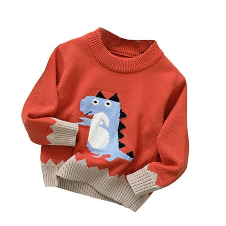 

Kids Sweaters Toddler Boys Girls Winter Long Sleeve Sweater Knitted Dinosaur Pattern For Babys Clothes Outwear A 120