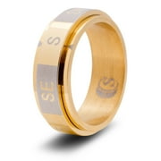 CritSuccess Compass Direction Dice Ring with 8 sided NESW Die Spinner (Size 18 - Stainless Steel - Gold)