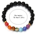 thumbnail image 3 of PENGXIANG 2 Pcs Bracelet en Pierre Naturelle Colorée Rétro Bracelet à Sept Énergies pour Hommes et Femmes Bracelets Perlés Colorés, 3 of 9