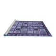 thumbnail image 2 of Ahgly Company Machine Washable Indoor Square Abstract Blue Modern Area Rugs, 3' Square, 2 of 4