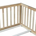 thumbnail image 4 of UHOMEPRO Twin Floor Bed with High Fence & Door, Montessori Floor Bed with 21.5" Safety Guardrails, Solid Wood Twin Beds Frame for Kids Girls, Boys, with Slats, Natural, 4 of 7