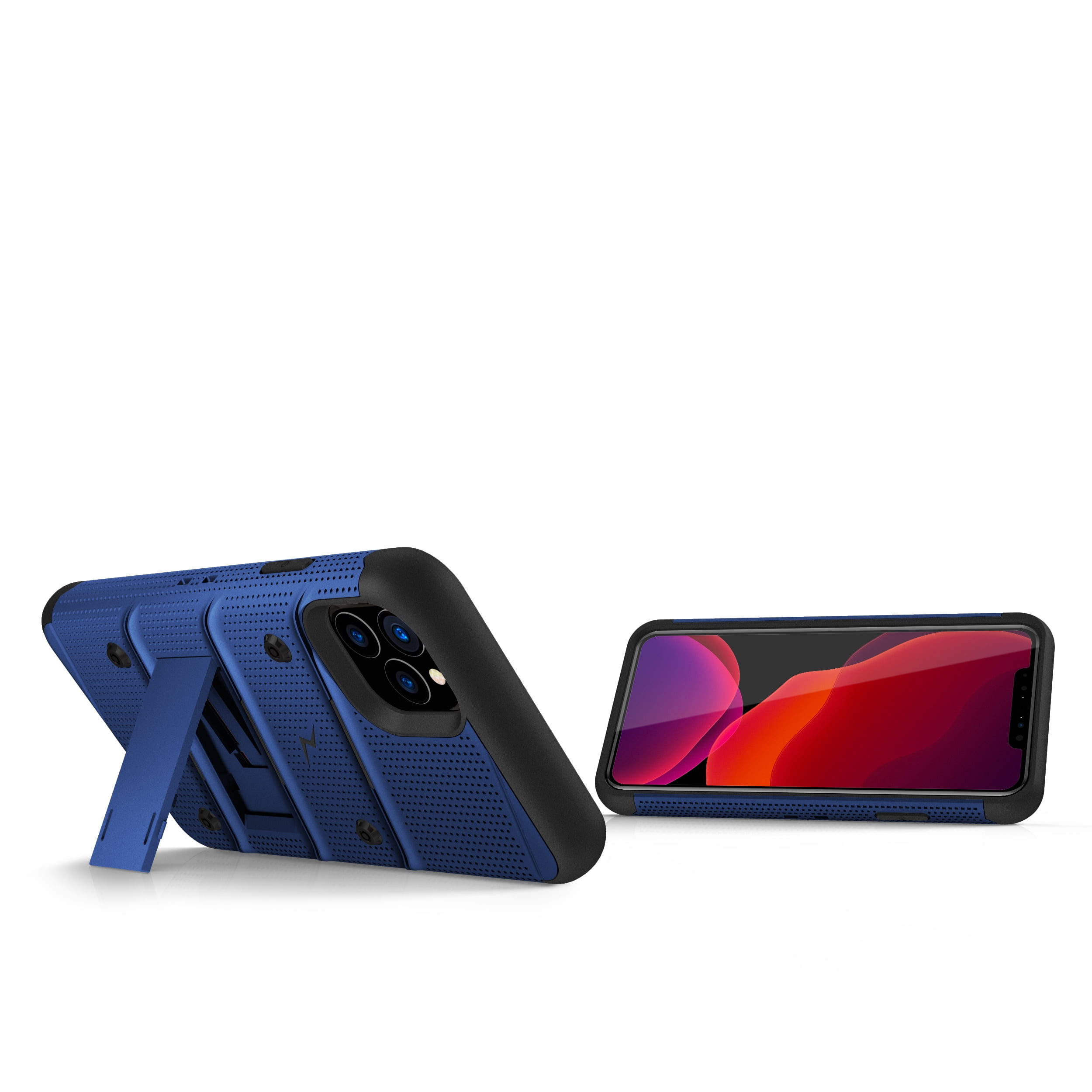 ZIZO BOLT Series iPhone 11 Pro Case - Heavy-duty Military-grade Drop Protection w/ Kickstand Included Belt Clip Holster Tempered Glass Lanyard - Blue