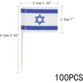 thumbnail image 2 of EFIVS ARTS 100 Pcs Israel Flag Toothpick Cake Toppers Israeli Flag Cocktail Food Decorations Small Mini Stick Cupcake Toppers Picks for Celebration Party Supplies, 2 of 7