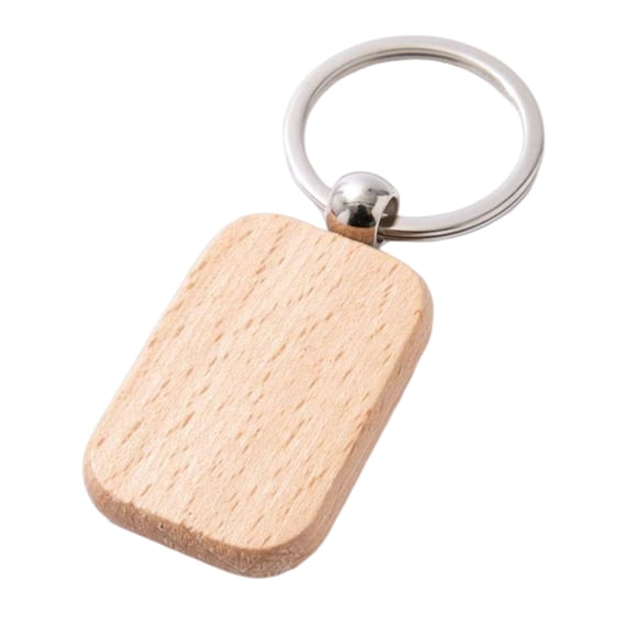 Wood DIY Key Chain Portable Man Woman Paintable Hanging Art Craft Manual Home Crafts Making Bag Handbag Clothes Automotive Keychain Accessories Square