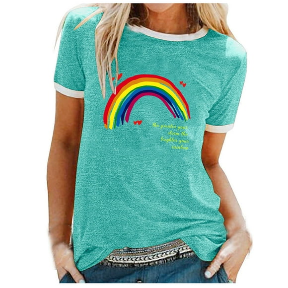 Pisexur Pride Shirts for Women Love is Love LGBTQ Tops Funny Graphic Short Sleeve Tees Top