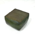 thumbnail image 2 of Square Shaped Goat Leather Handmade Eco-Friendly Green Pouf - Square Shape Pouf, 21" x 21" x 12", Plain Solid Pouf, Goat Leather Pouf, Recycled Foam with Fibre Fill Stuffed Pouf, Leather Seating Pouf, 2 of 9
