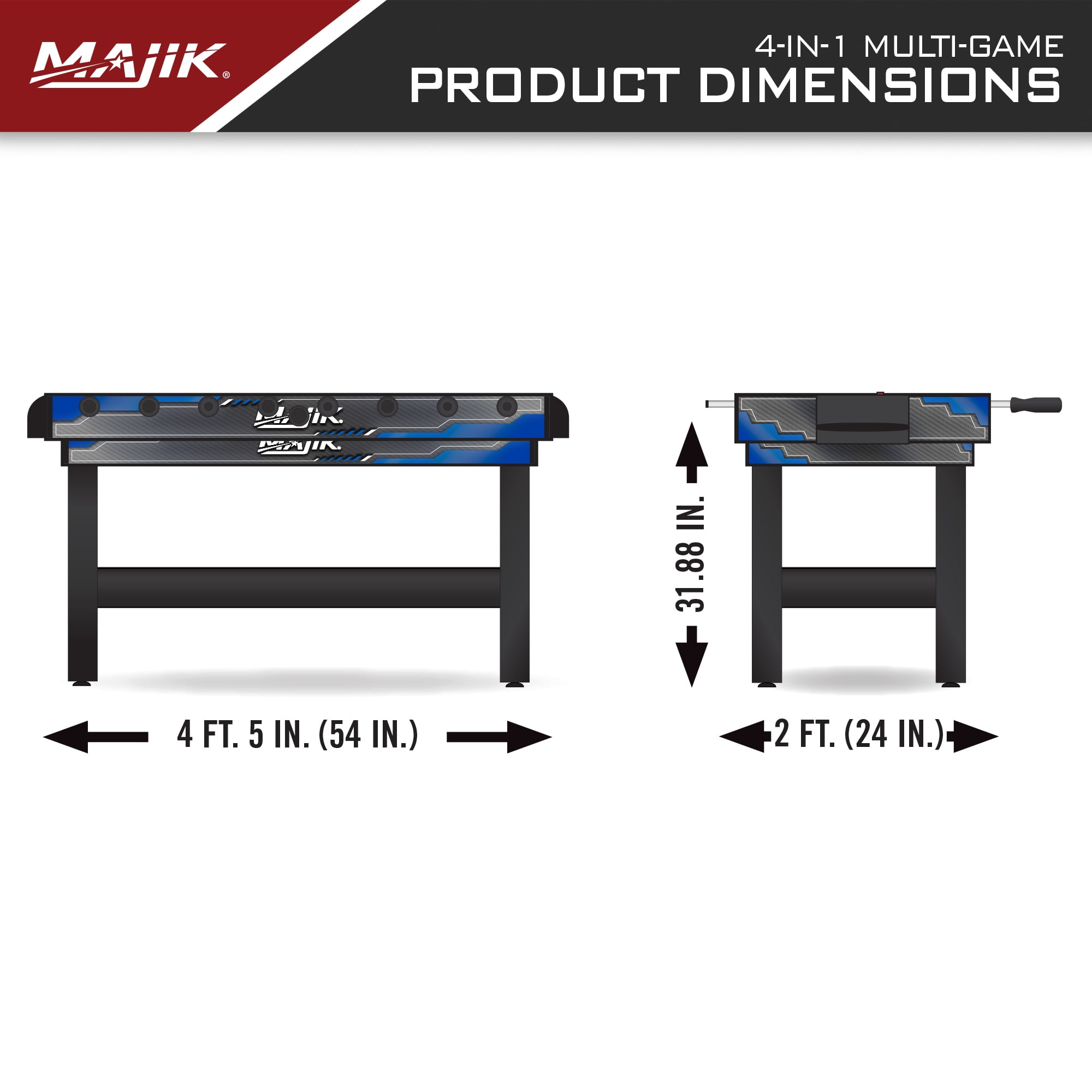 マジック デッキ EastPoint Sports - Brandclub - Majik 54-Inch 4-in-1 Multi-Game